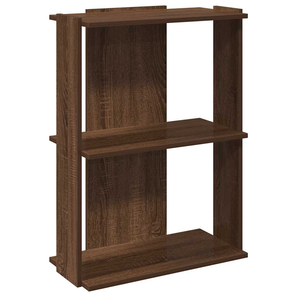 vidaXL Βιβλιοθήκη 3 Επιπέδων Καφέ Δρυς 60x30x80 εκ. Επεξεργ. Ξύλο