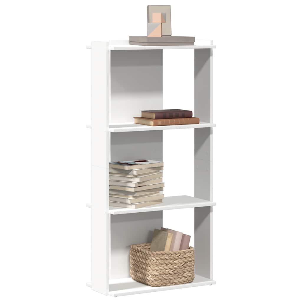 vidaXL Βιβλιοθήκη 3 επιπέδων Λευκό 60x30x120 cm Ξύλινη κατασκευή