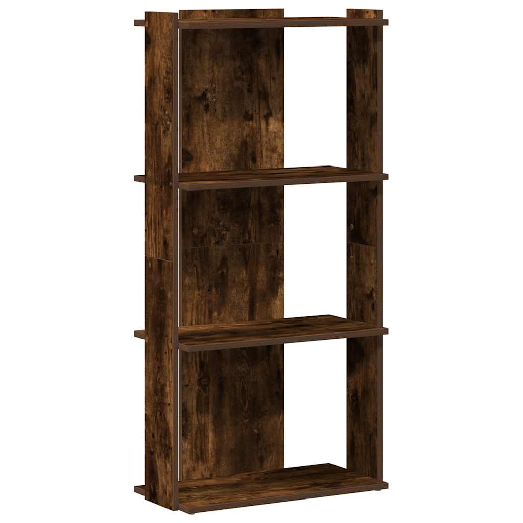 vidaXL Βιβλιοθήκη 3 Επιπέδων Καπνιστή Δρυς 60x30x120 εκ. Επεξεργ. Ξύλο