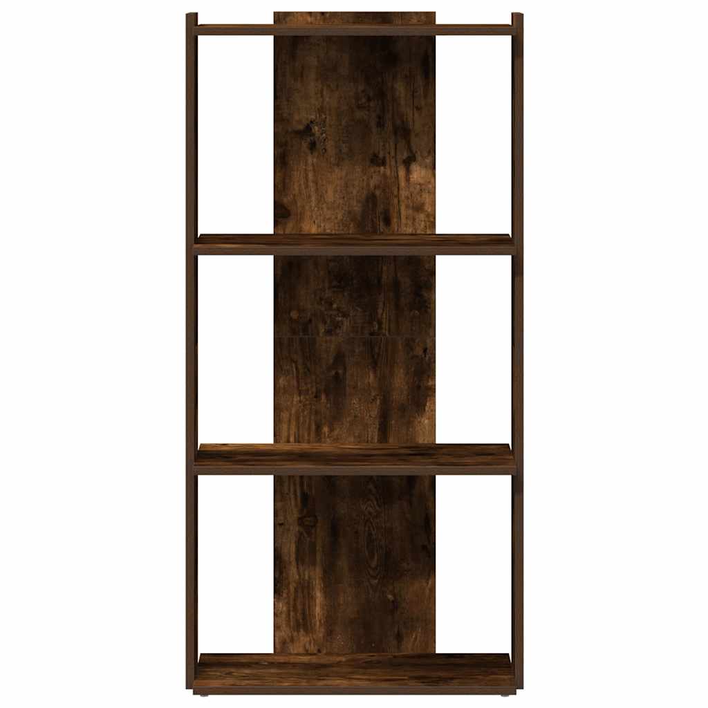 vidaXL Βιβλιοθήκη 3 Επιπέδων Καπνιστή Δρυς 60x30x120 εκ. Επεξεργ. Ξύλο
