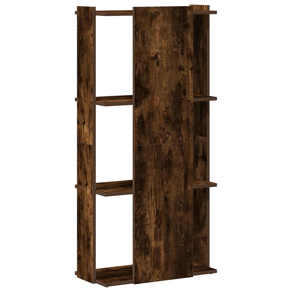 vidaXL Βιβλιοθήκη 3 Επιπέδων Καπνιστή Δρυς 60x30x120 εκ. Επεξεργ. Ξύλο