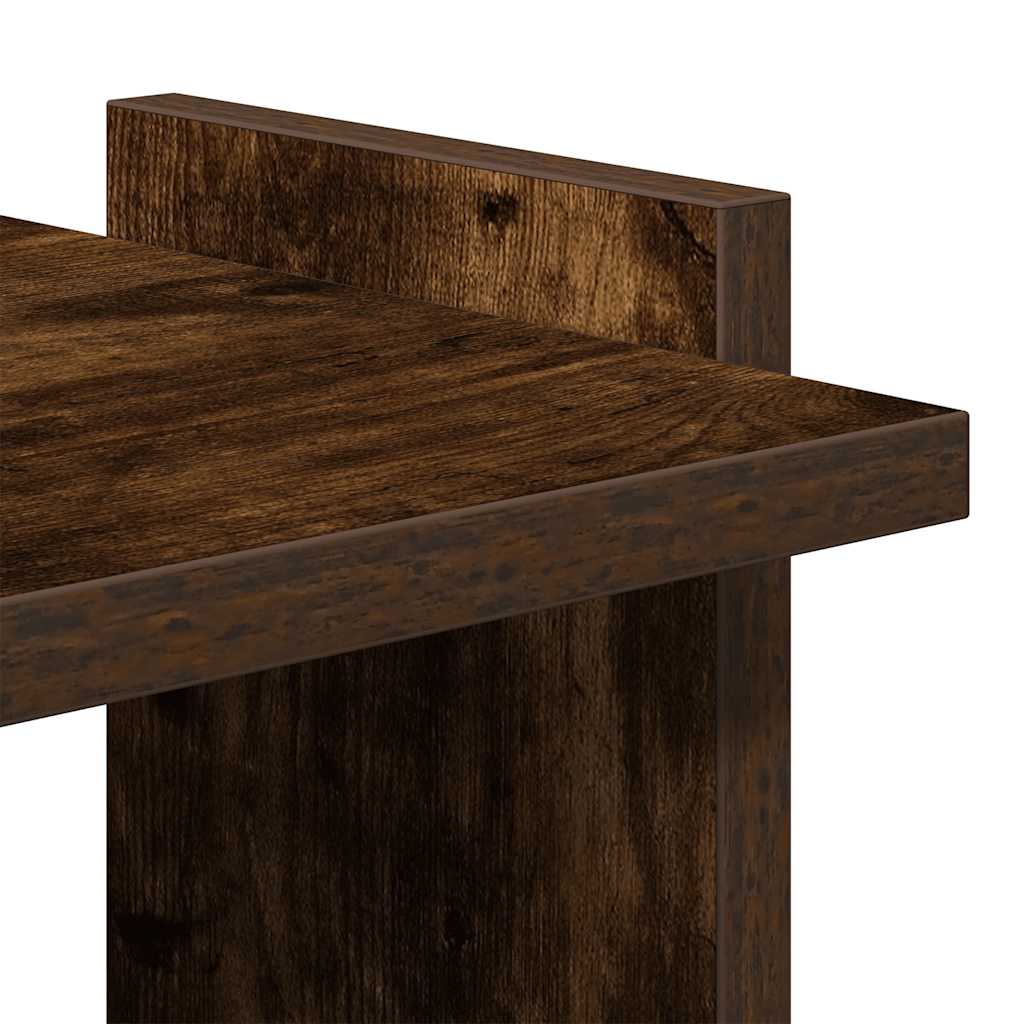 vidaXL Βιβλιοθήκη 3 Επιπέδων Καπνιστή Δρυς 60x30x120 εκ. Επεξεργ. Ξύλο