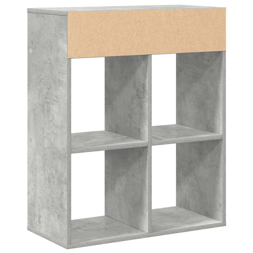 vidaXL Βιβλιοθήκη Γκρι Σκυροδέματος 66x31x80 εκ. από Επεξεργ. Ξύλο