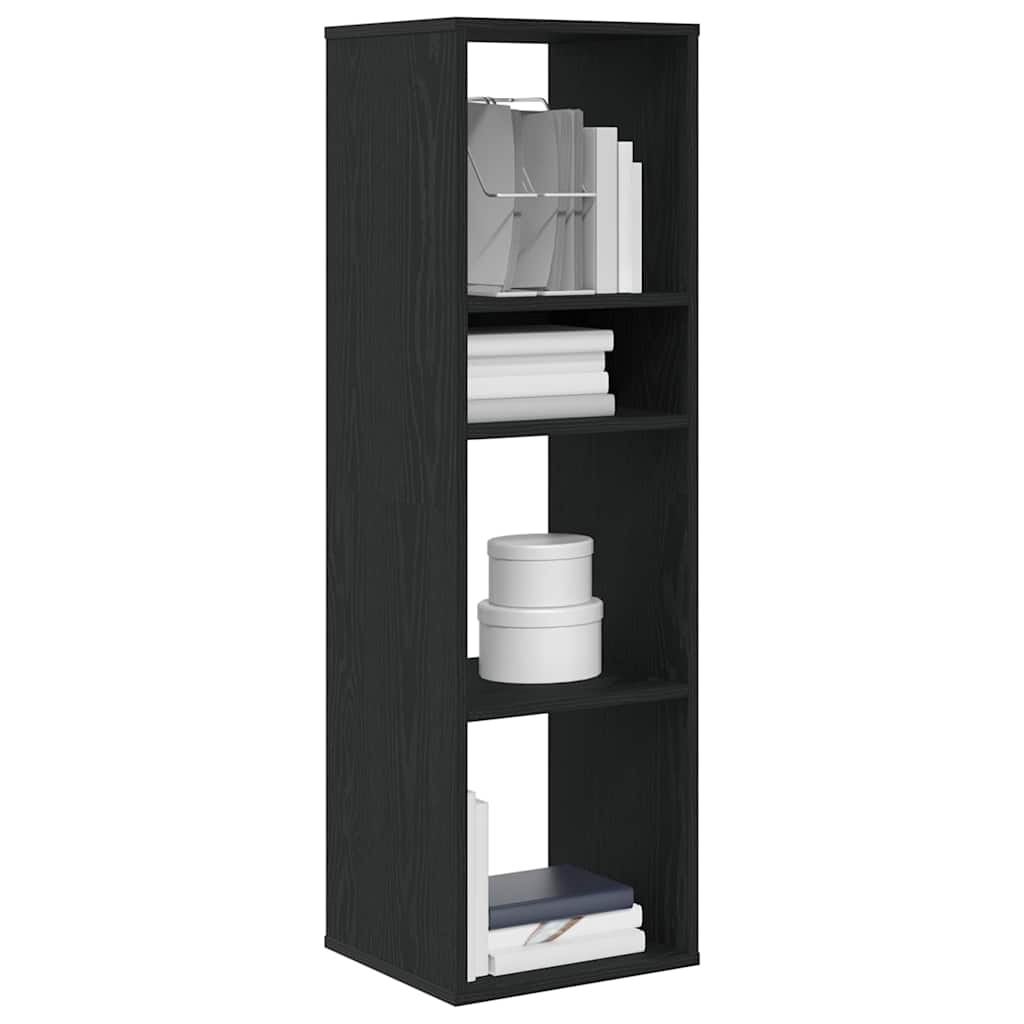 vidaXL Βιβλιοθήκη Μαύρη 34x31x112 εκ. από Επεξεργασμένο Ξύλο