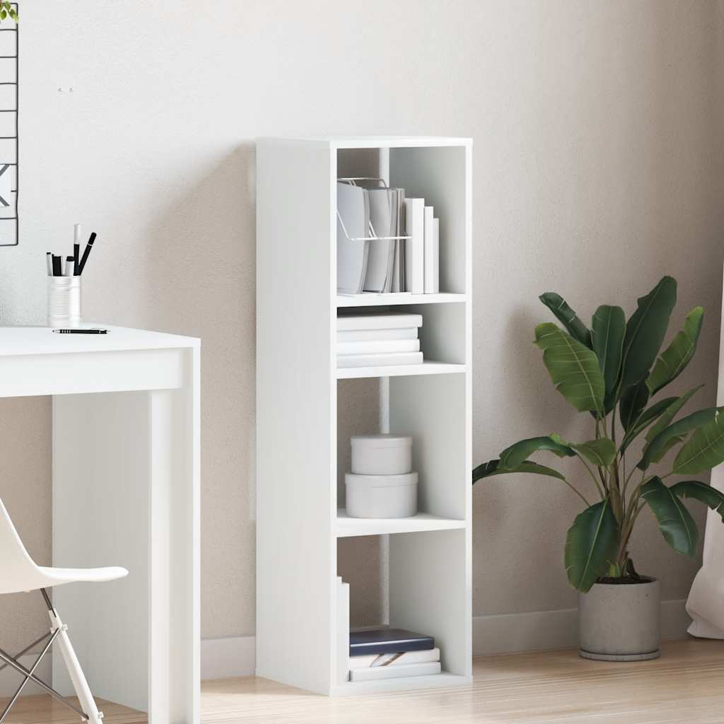 vidaXL Βιβλιοθήκη με 5 Ράφια Λευκή 34x31x112 εκ. Επεξεργασμένο Ξύλο
