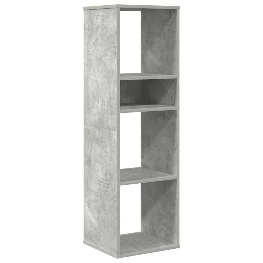 vidaXL Βιβλιοθήκη Γκρι του Σκυροδέματος 34x31x112 εκ. από Μοριοσανίδα