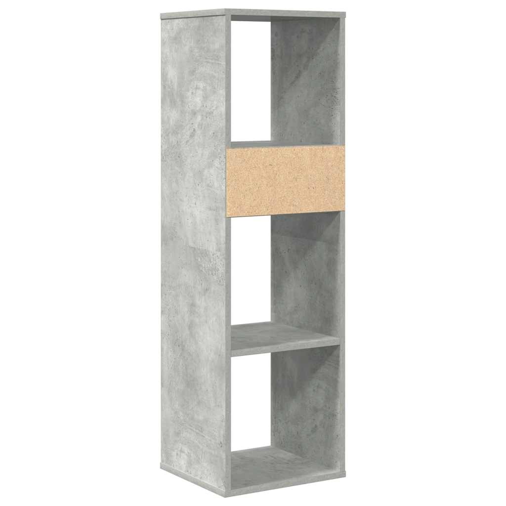 vidaXL Βιβλιοθήκη Γκρι του Σκυροδέματος 34x31x112 εκ. από Μοριοσανίδα