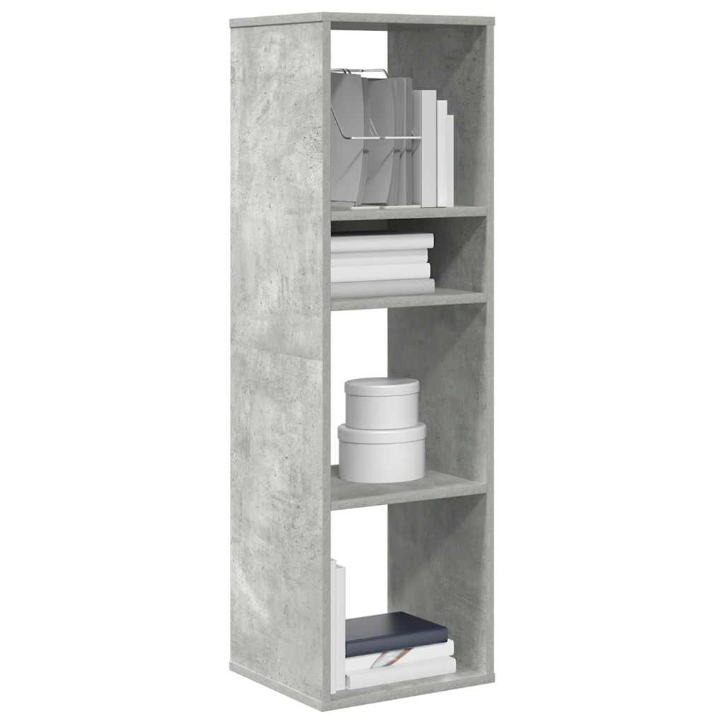 vidaXL Βιβλιοθήκη Γκρι του Σκυροδέματος 34x31x112 εκ. από Μοριοσανίδα