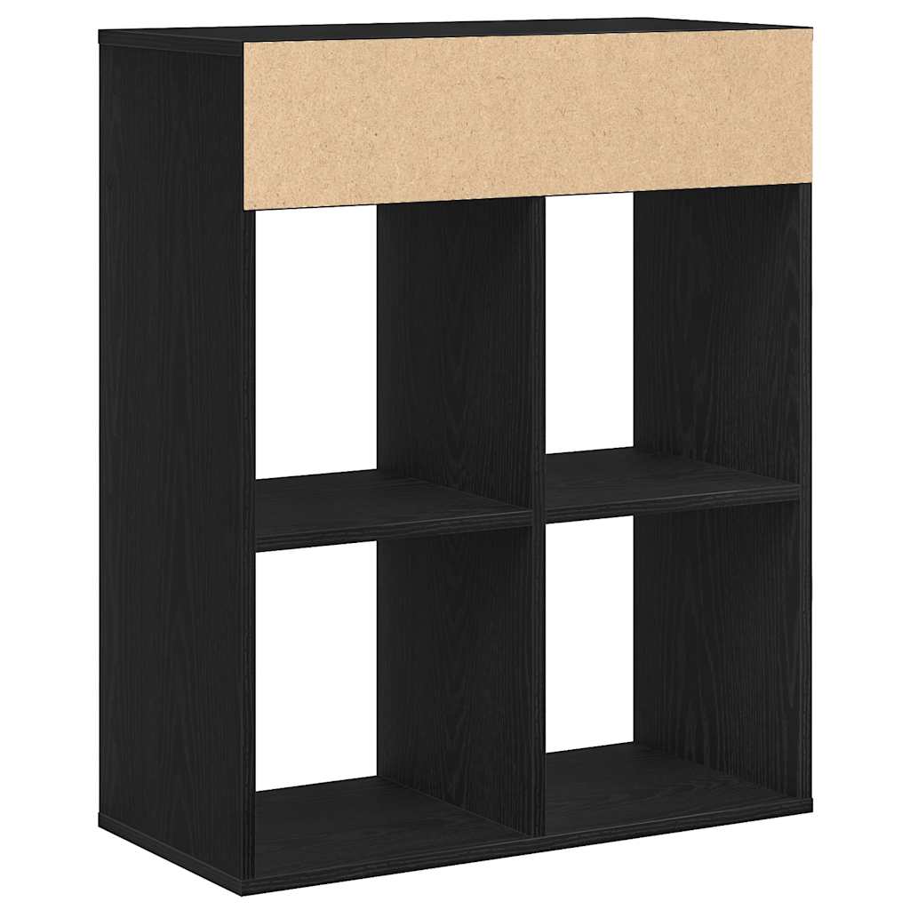 vidaXL Βιβλιοθήκη με 5 Ράφια Μαύρη 66x31x80 εκ. Επεξεργασμένο Ξύλο
