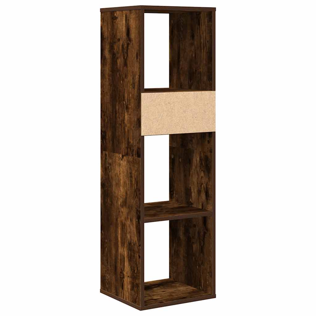 vidaXL Βιβλιοθήκη Καπνιστή Δρυς 34x31x112 εκ. από Επεξεργασμένο Ξύλο
