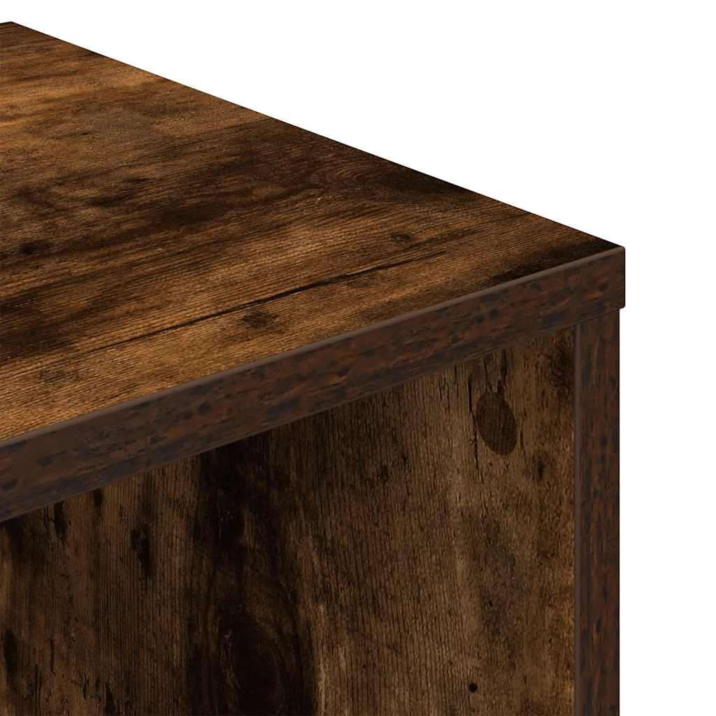 vidaXL Βιβλιοθήκη Καπνιστή Δρυς 34x31x112 εκ. από Επεξεργασμένο Ξύλο