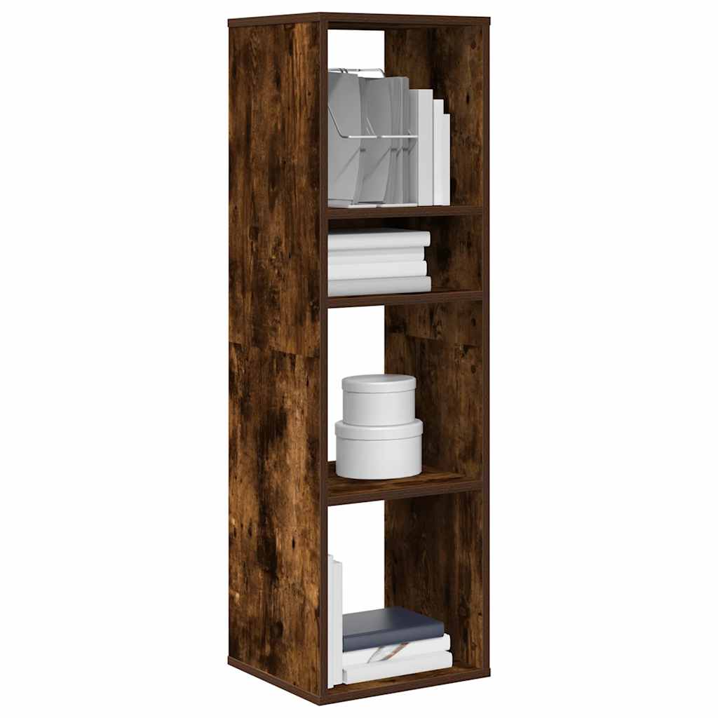 vidaXL Βιβλιοθήκη Καπνιστή Δρυς 34x31x112 εκ. από Επεξεργασμένο Ξύλο