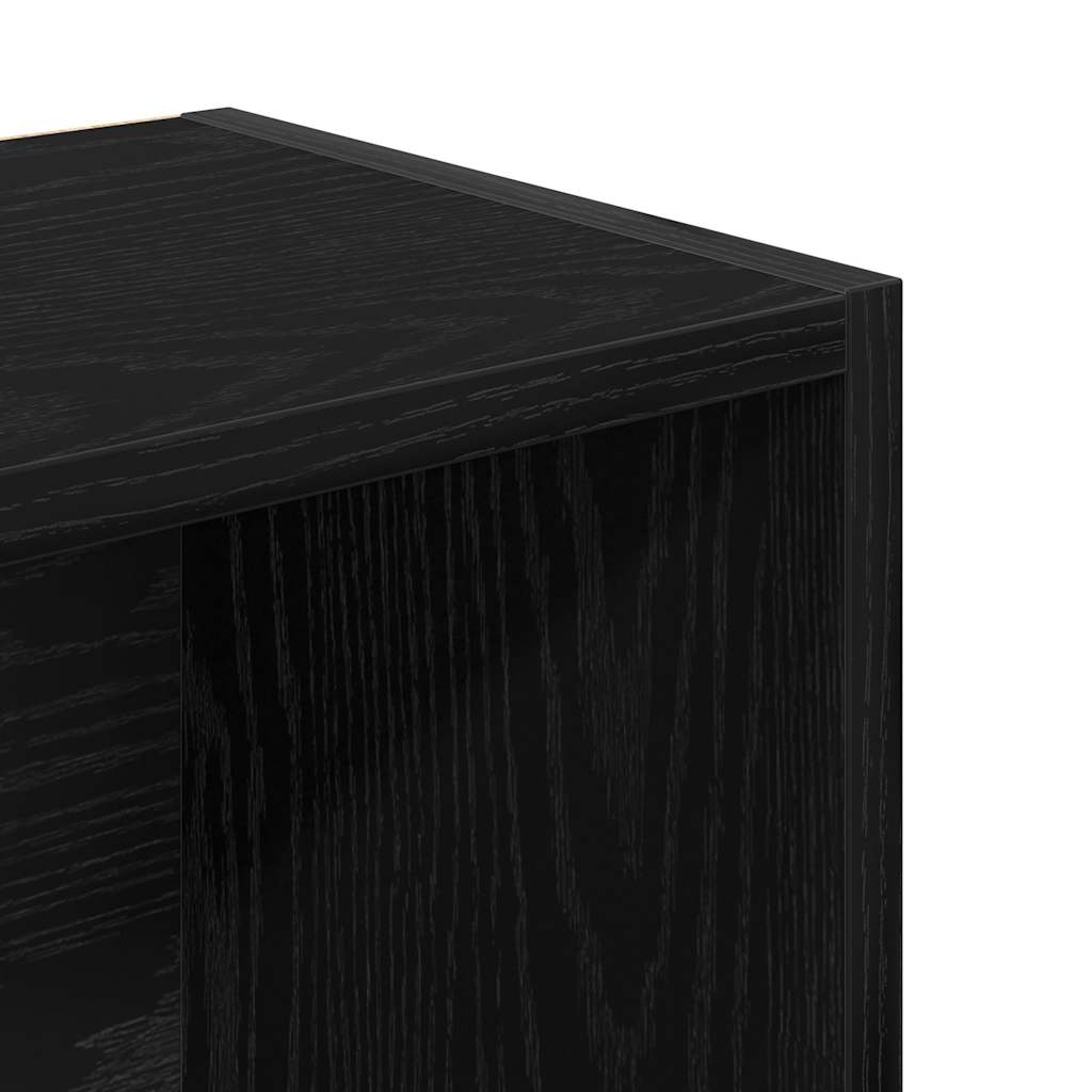 vidaXL Βιβλιοθήκη Μαύρη Δρυς 31x24x102 εκ. Κατασκευασμένο ξύλο