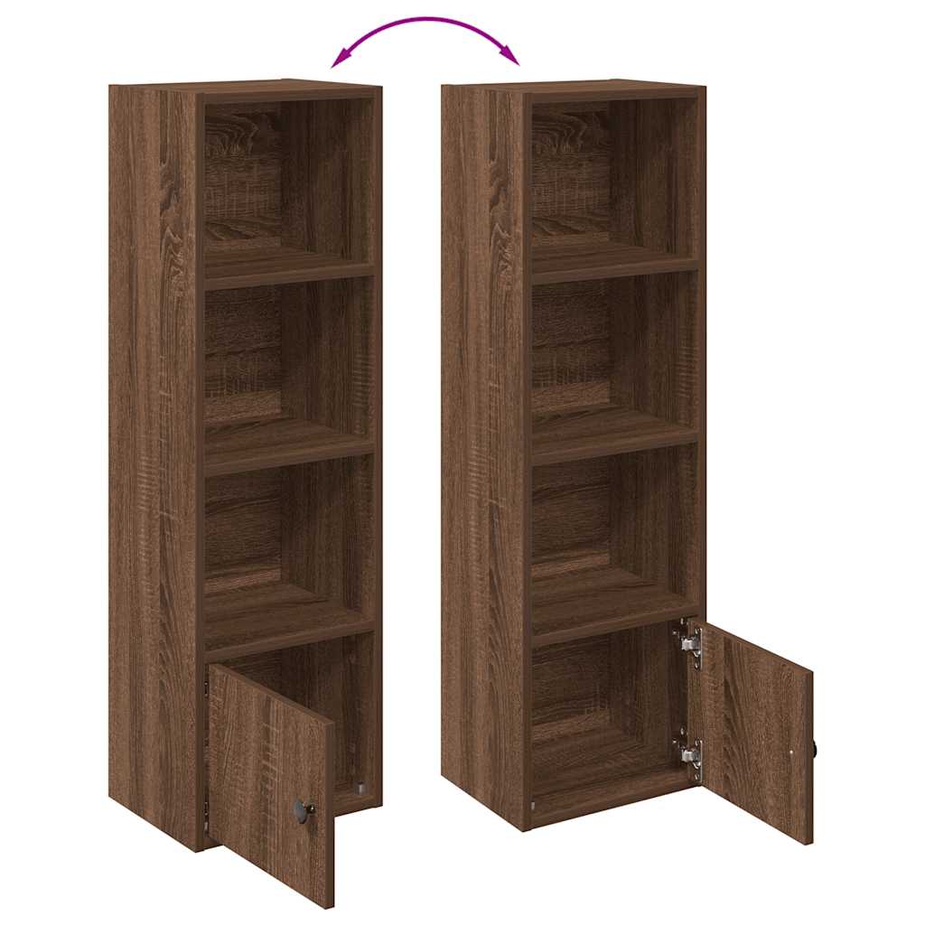 vidaXL Βιβλιοθήκη Καφέ Δρυς 31x24x102 εκ. από Επεξεργασμένο Ξύλο