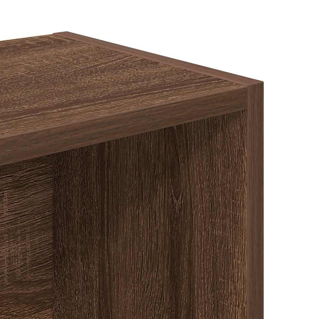 vidaXL Βιβλιοθήκη Καφέ Δρυς 31x24x102 εκ. από Επεξεργασμένο Ξύλο