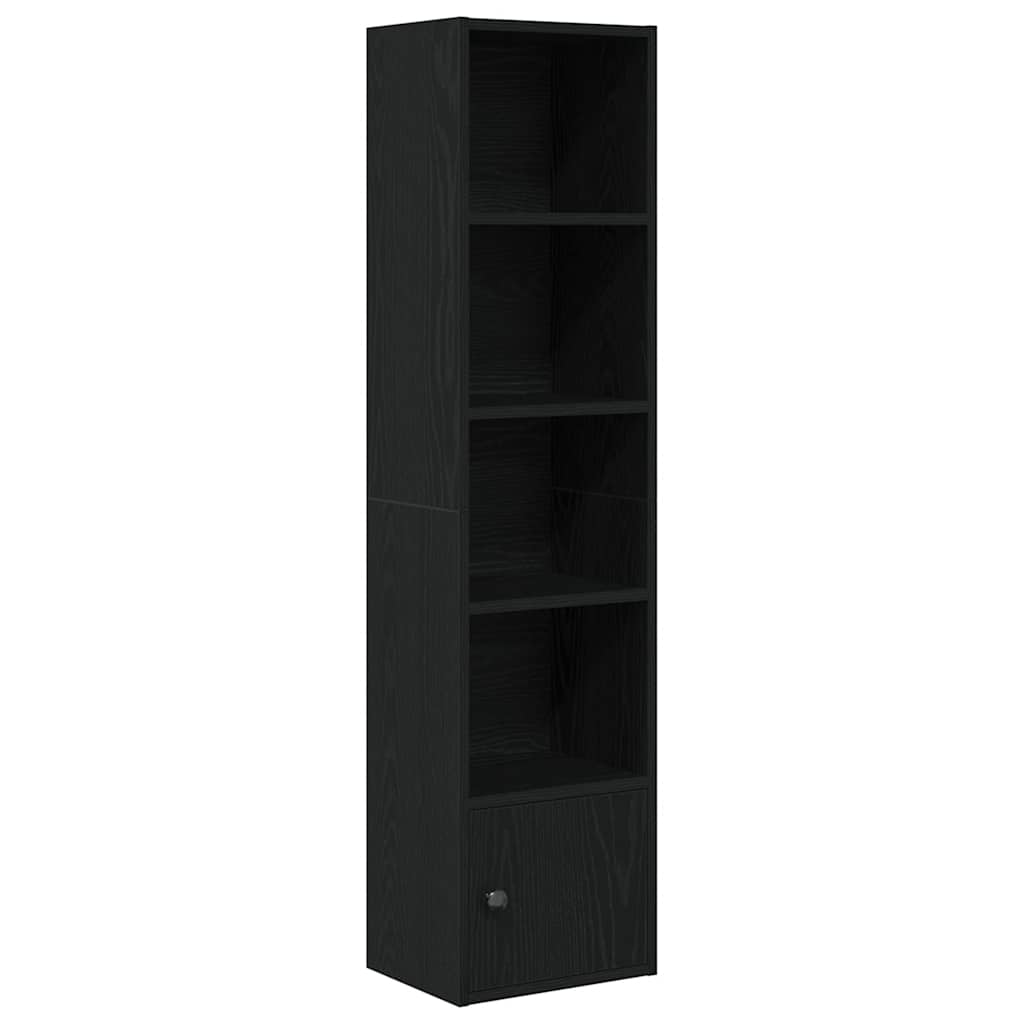 vidaXL Βιβλιοθήκη Μαύρη Δρυς 31x24x127 εκ. Κατασκευασμένο ξύλο