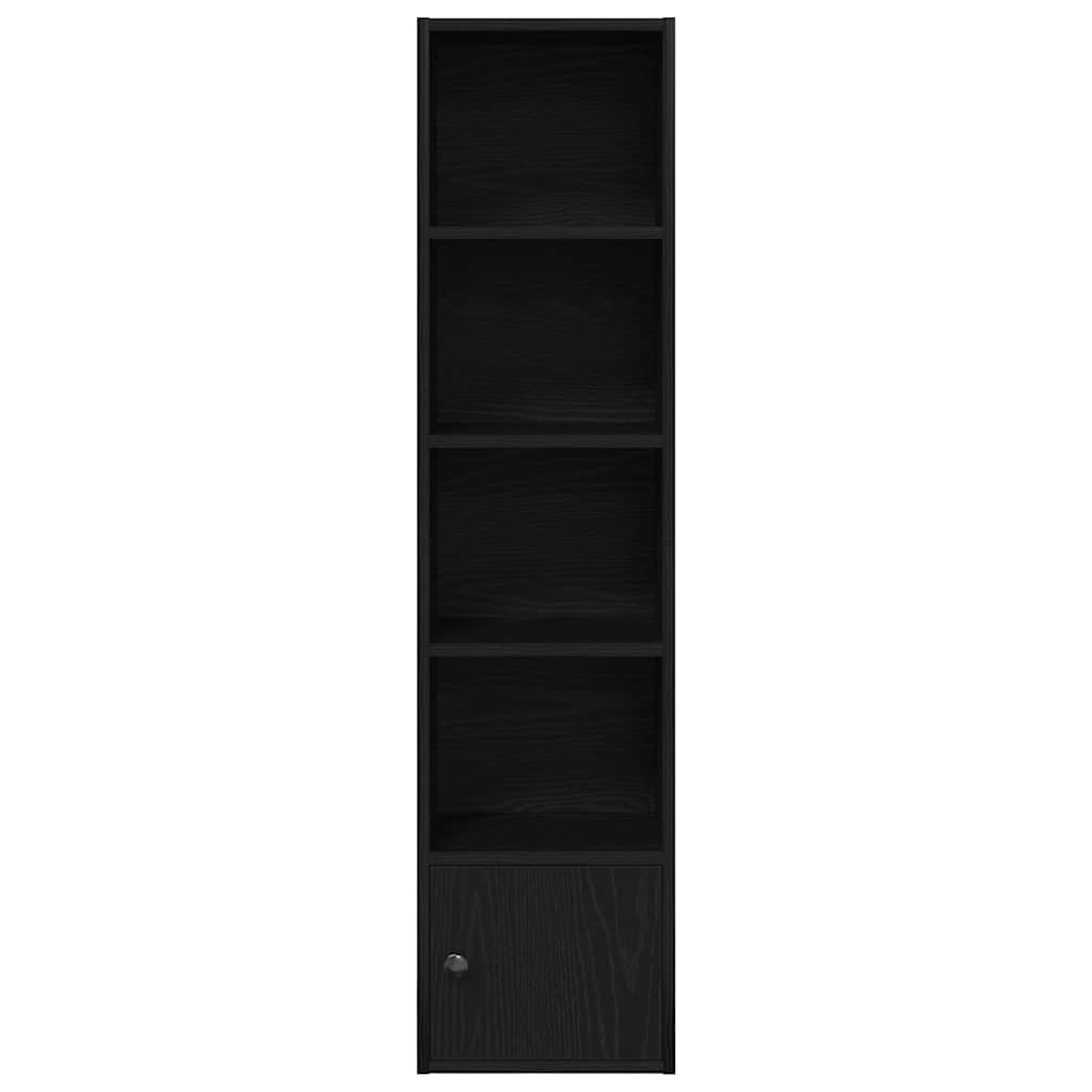vidaXL Βιβλιοθήκη Μαύρη Δρυς 31x24x127 εκ. Κατασκευασμένο ξύλο