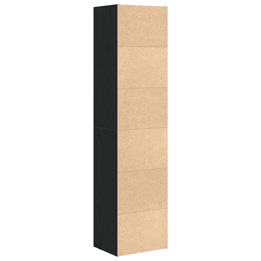vidaXL Βιβλιοθήκη Μαύρη Δρυς 31x24x127 εκ. Κατασκευασμένο ξύλο