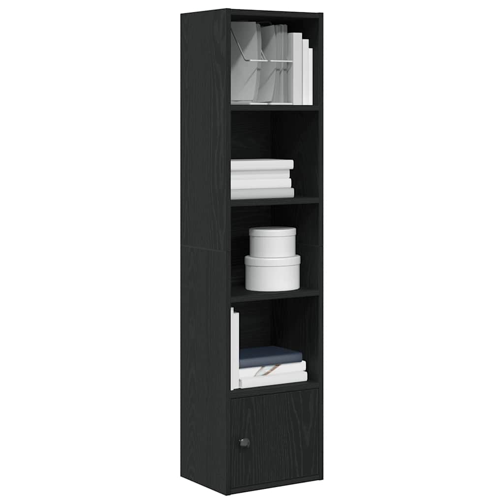 vidaXL Βιβλιοθήκη Μαύρη Δρυς 31x24x127 εκ. Κατασκευασμένο ξύλο