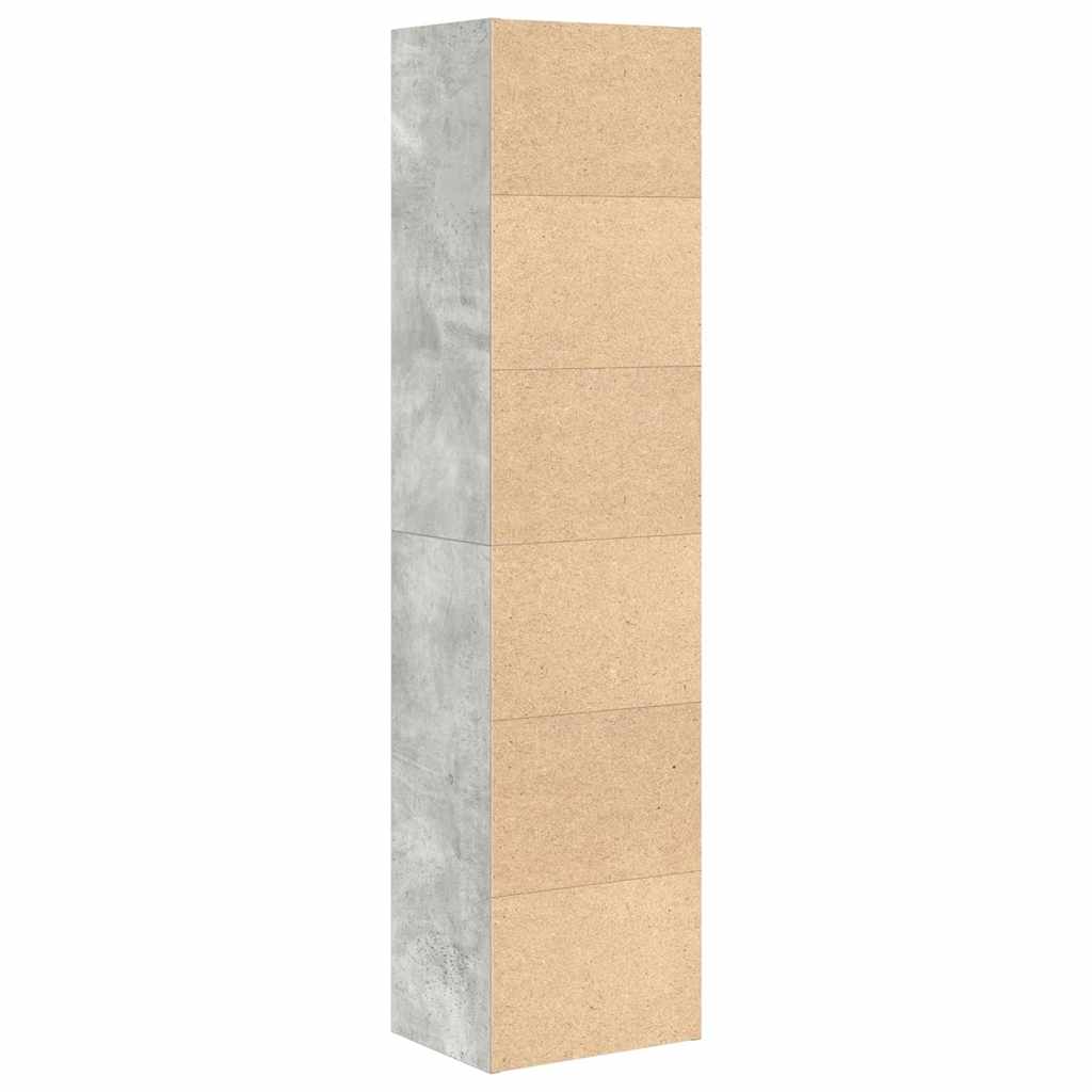 vidaXL Βιβλιοθήκη Γκρι Σκυροδέματος 31x24x127 εκ. Επεξεργ. Ξύλο