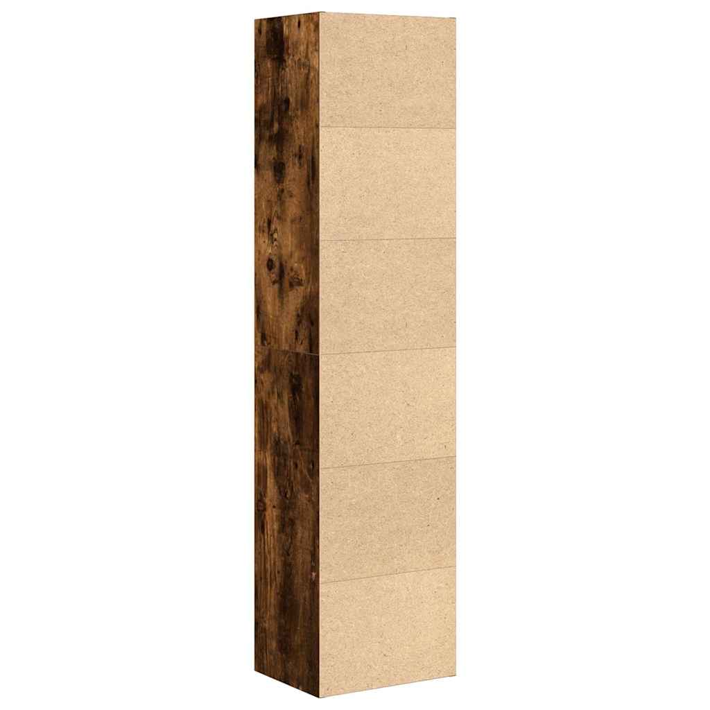 vidaXL Βιβλιοθήκη Καπνιστή Δρυς 31x24x127 εκ. από Επεξεργασμένο Ξύλο