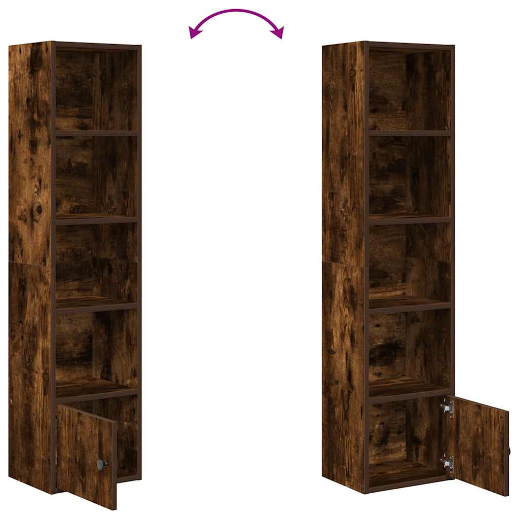 vidaXL Βιβλιοθήκη Καπνιστή Δρυς 31x24x127 εκ. από Επεξεργασμένο Ξύλο