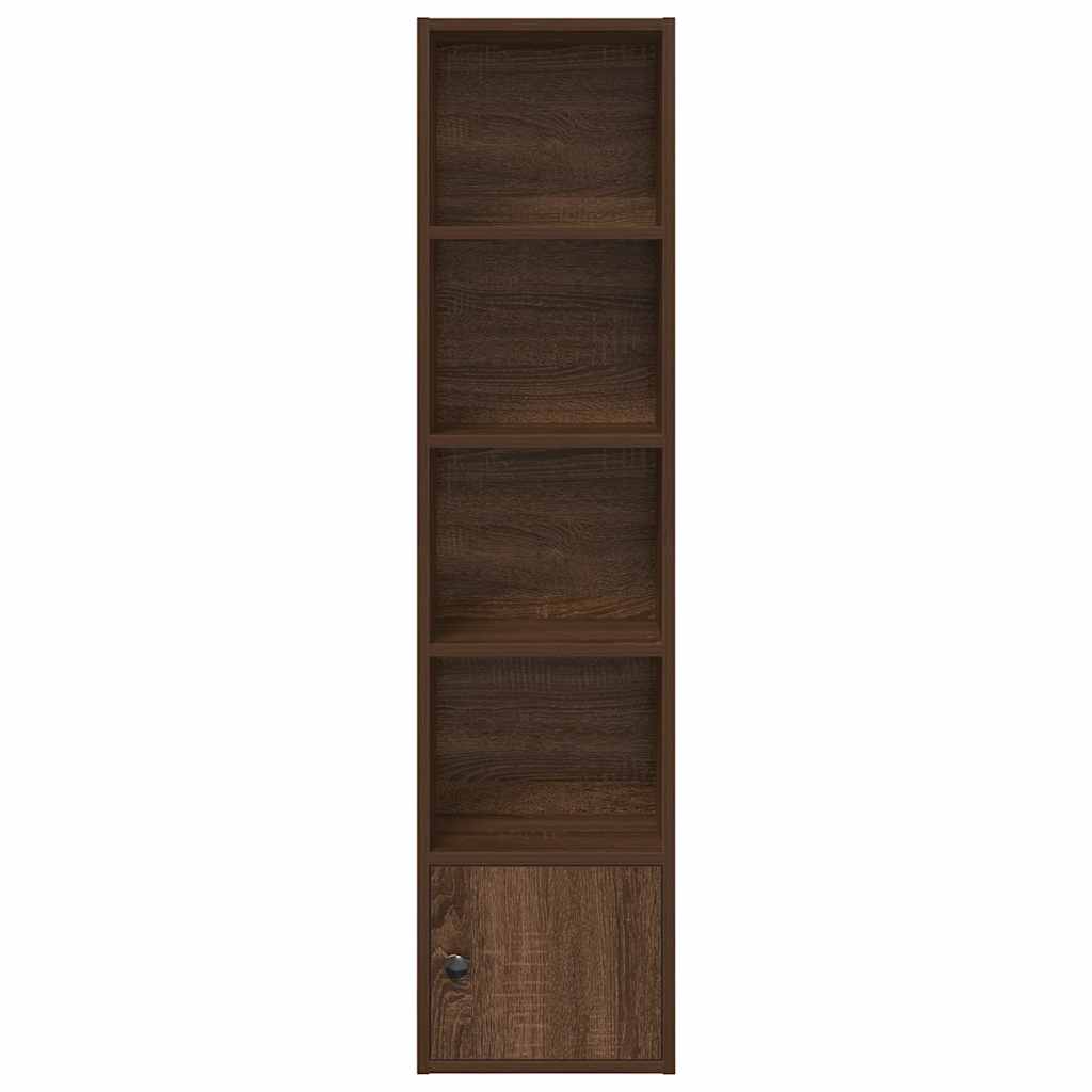vidaXL Βιβλιοθήκη Καφέ Δρυς 31x24x127 εκ. από Επεξεργασμένο Ξύλο