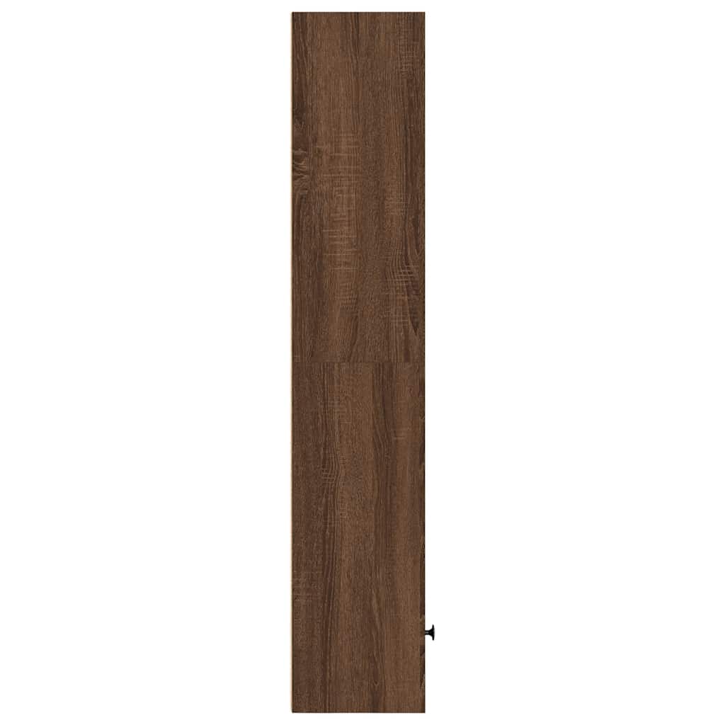 vidaXL Βιβλιοθήκη Καφέ Δρυς 31x24x127 εκ. από Επεξεργασμένο Ξύλο