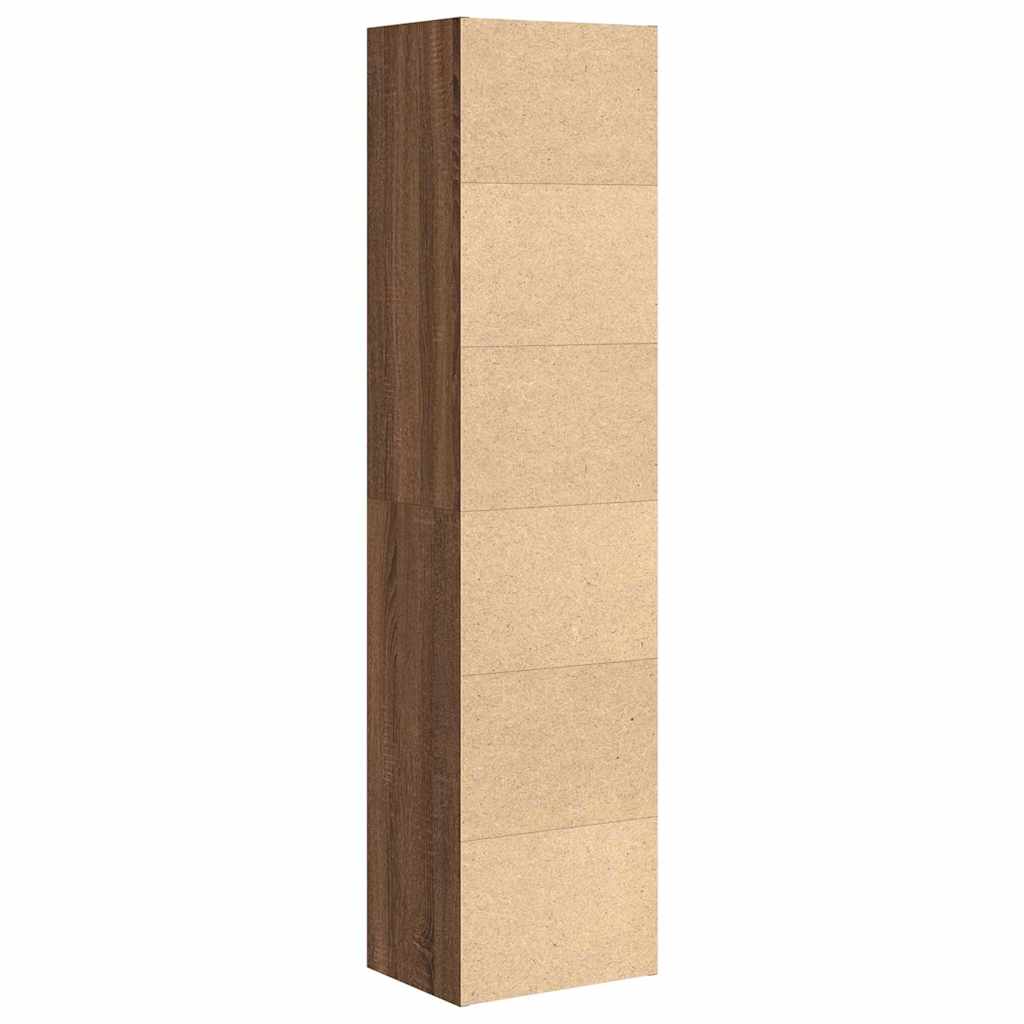 vidaXL Βιβλιοθήκη Καφέ Δρυς 31x24x127 εκ. από Επεξεργασμένο Ξύλο