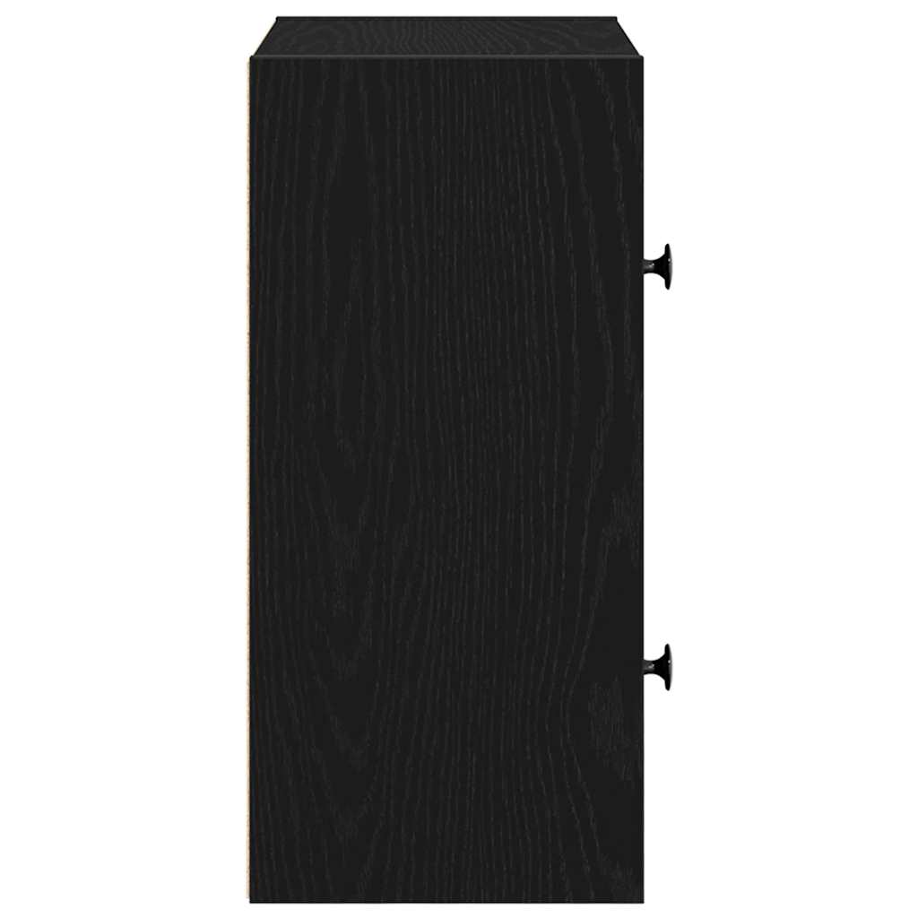 vidaXL Βιβλιοθήκη Μαύρη Δρυς 40x24x52 εκ. Κατασκευασμένο ξύλο