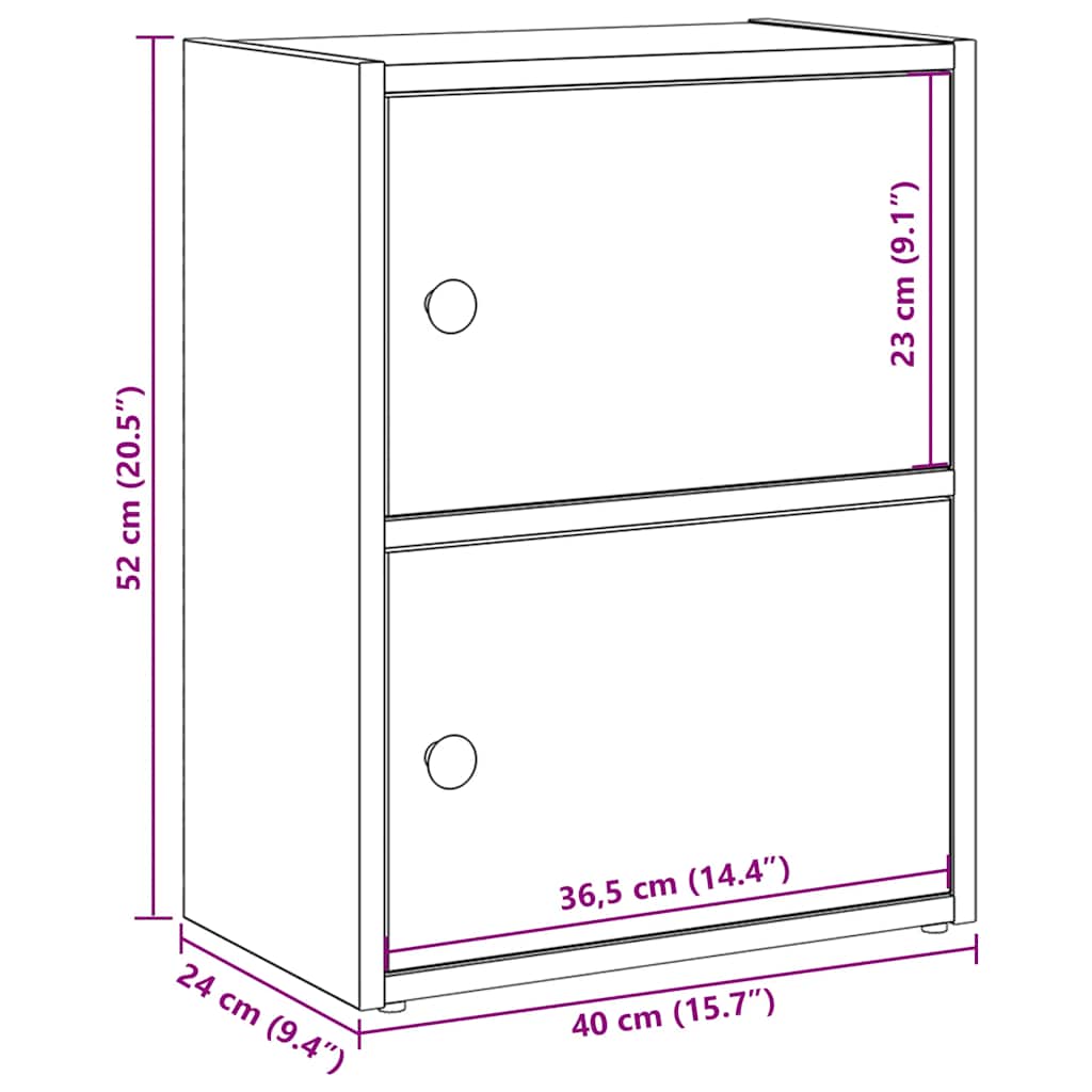 vidaXL Βιβλιοθήκη Όψη Παλαιού Ξύλου 40x24x52 εκ. Επεξεργασμένο Ξύλο