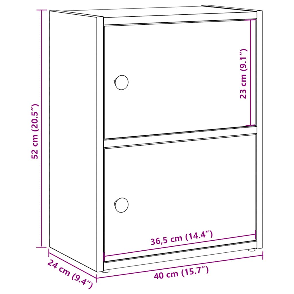 vidaXL Βιβλιοθήκη Αρτισιανή Δρυς 40x24x52 εκ. Επεξ. Ξύλο