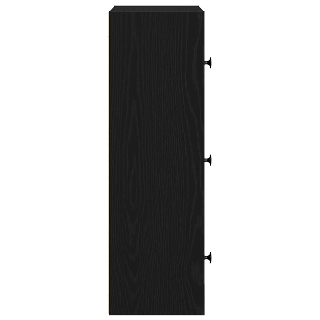 vidaXL Βιβλιοθήκη Μαύρη Δρυς 40x24x77 εκ. Κατασκευασμένο ξύλο