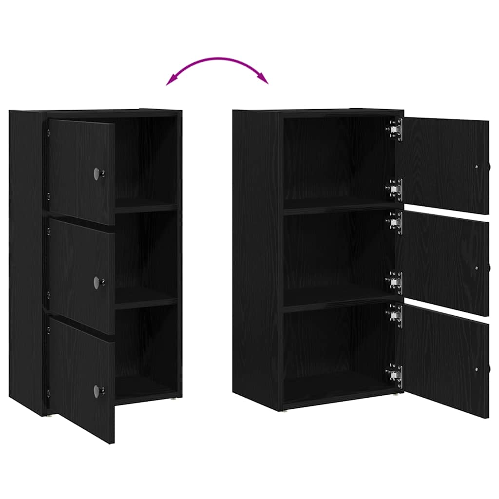 vidaXL Βιβλιοθήκη Μαύρη Δρυς 40x24x77 εκ. Κατασκευασμένο ξύλο