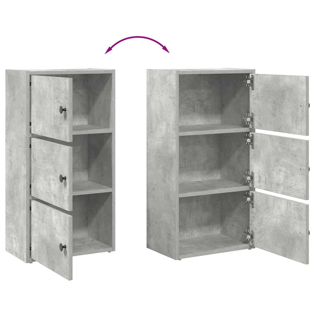 vidaXL Βιβλιοθήκη Γκρι Σκυροδέματος 40x24x77 εκ. Επεξεργ. Ξύλο
