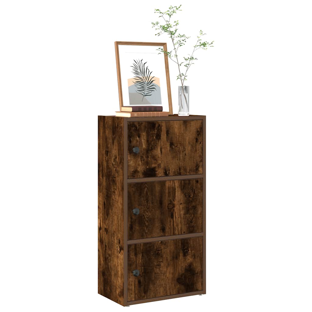 vidaXL Βιβλιοθήκη Καπνιστή Δρυς 40x24x77 εκ. από Επεξεργασμένο Ξύλο