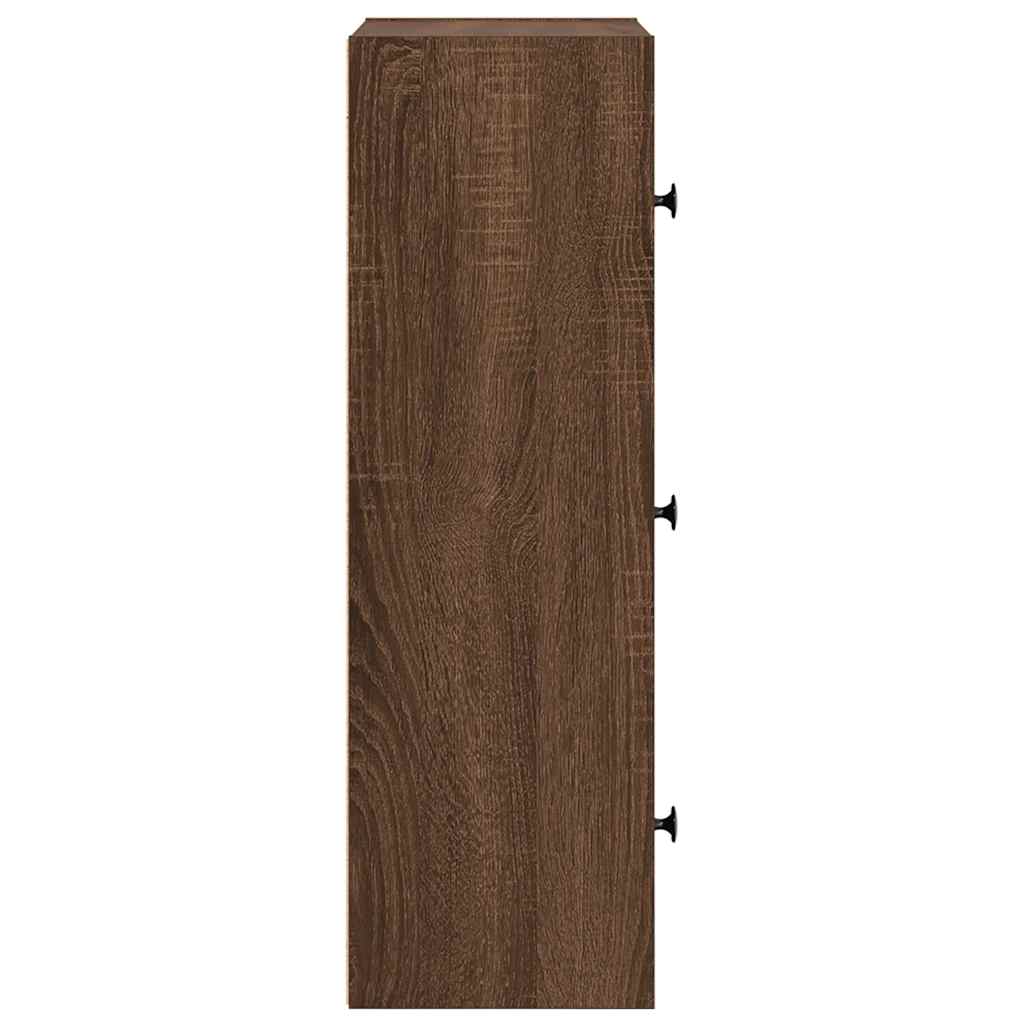 vidaXL Βιβλιοθήκη Καφέ Δρυς 40x24x77 εκ. από Επεξεργασμένο Ξύλο