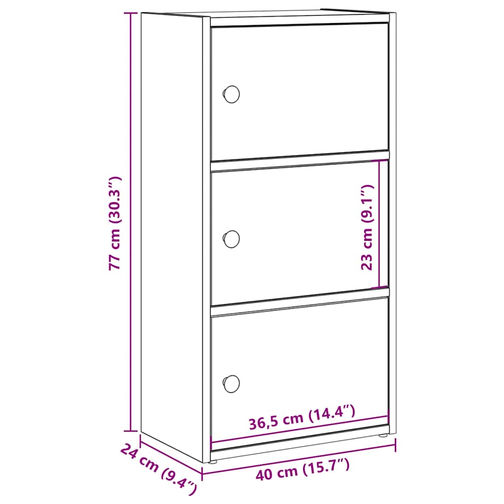 vidaXL Βιβλιοθήκη Καφέ Δρυς 40x24x77 εκ. από Επεξεργασμένο Ξύλο