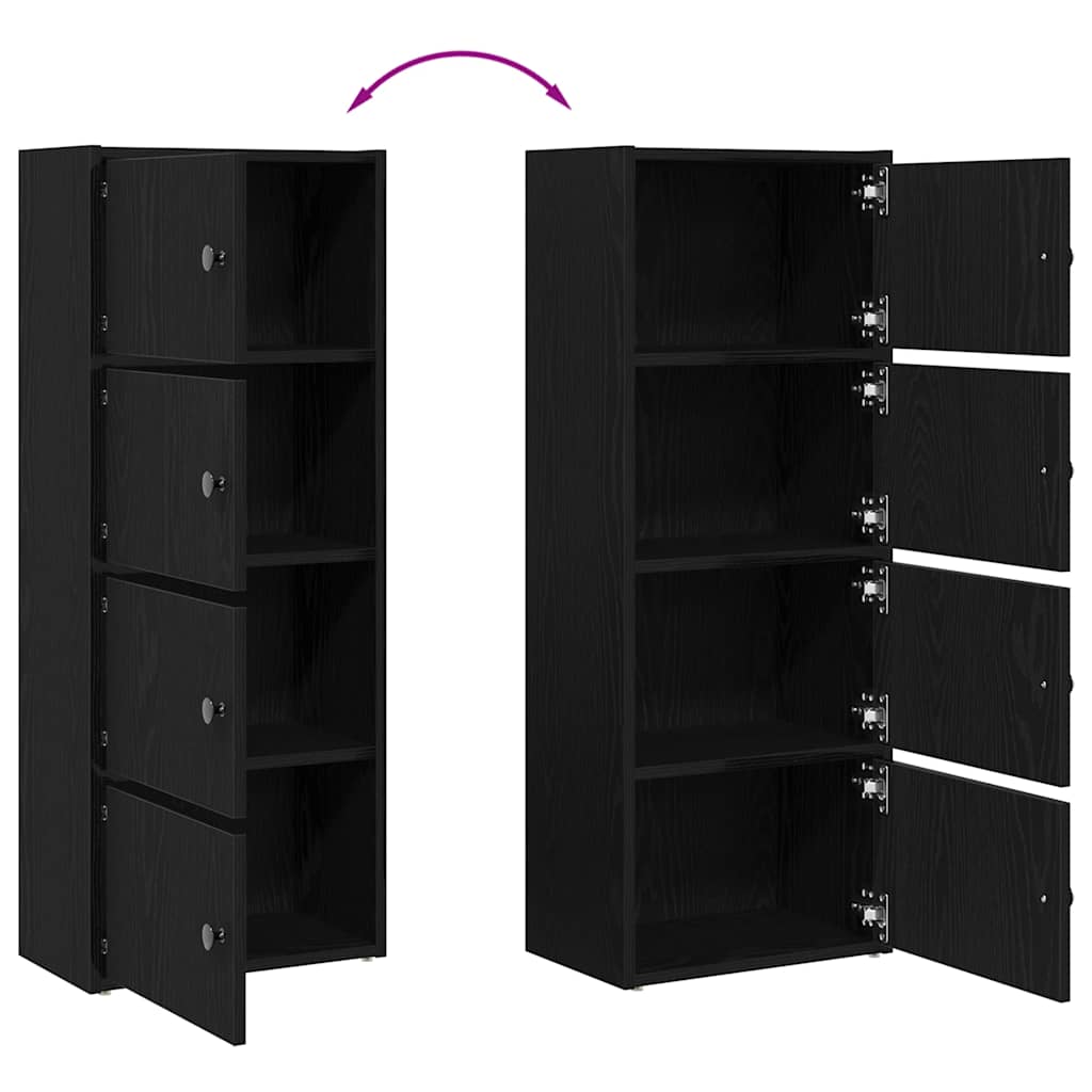 vidaXL Βιβλιοθήκη Μαύρη Δρυς 40x24x102 εκ. Κατασκευασμένο ξύλο