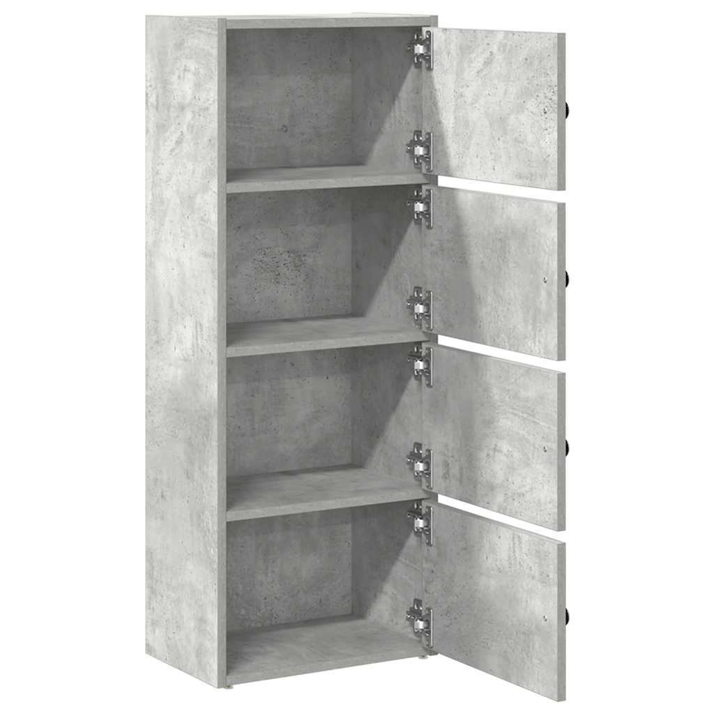 vidaXL Βιβλιοθήκη Γκρι Σκυροδέματος 40x24x102 εκ. Επεξεργ. Ξύλο