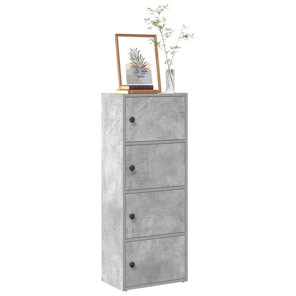 vidaXL Βιβλιοθήκη Γκρι Σκυροδέματος 40x24x102 εκ. Επεξεργ. Ξύλο