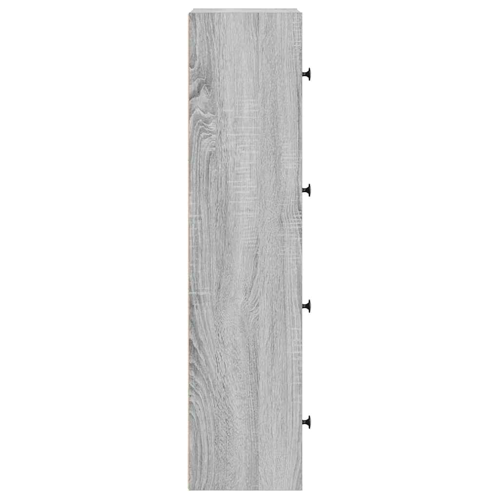 vidaXL Βιβλιοθήκη Γκρι Sonoma 40x24x102 εκ. από Επεξεργασμένο Ξύλο