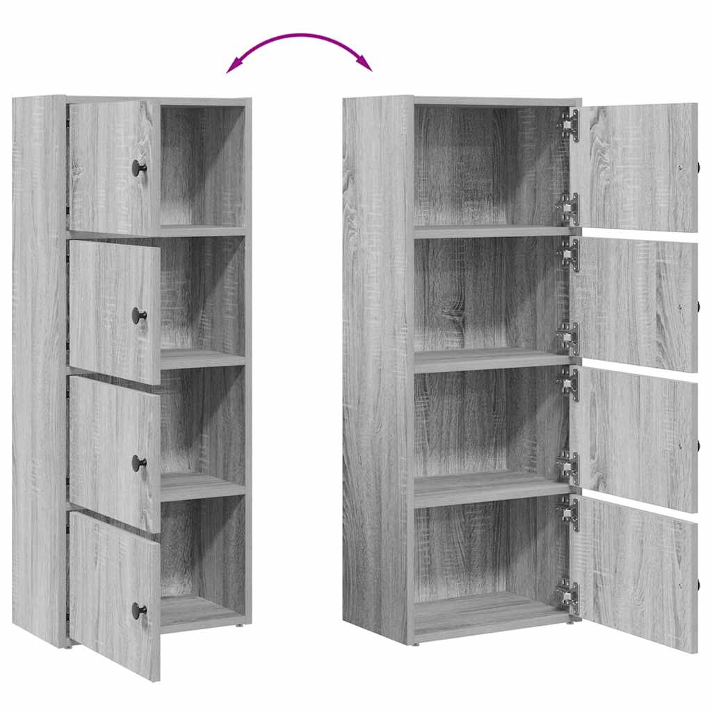 vidaXL Βιβλιοθήκη Γκρι Sonoma 40x24x102 εκ. από Επεξεργασμένο Ξύλο