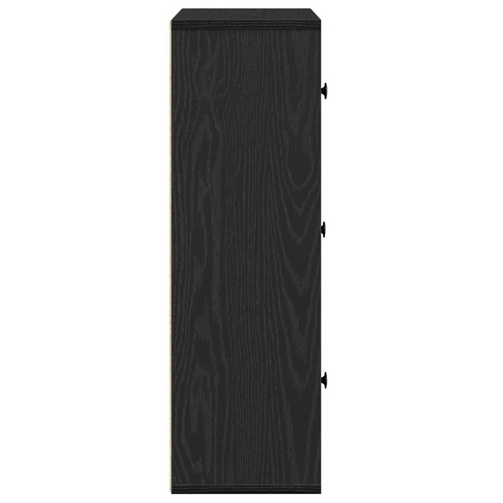 vidaXL Βιβλιοθήκη Μαύρη Δρυς 60x24x76,5 εκ. Κατασκευασμένο ξύλο