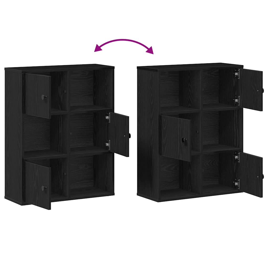 vidaXL Βιβλιοθήκη Μαύρη Δρυς 60x24x76,5 εκ. Κατασκευασμένο ξύλο