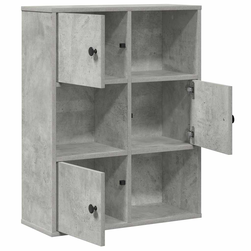 vidaXL Βιβλιοθήκη Γκρι Σκυροδέματος 60x24x76,5 εκ. Επεξεργ. Ξύλο