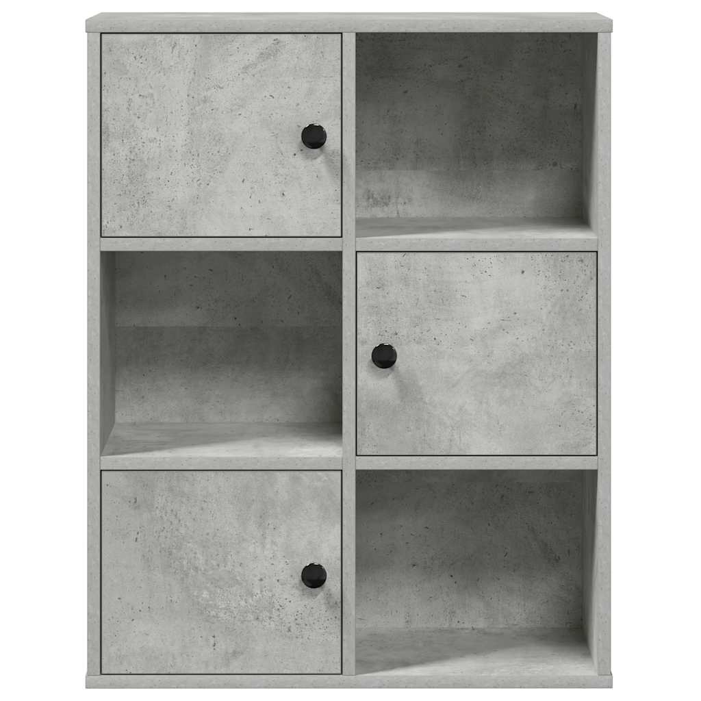 vidaXL Βιβλιοθήκη Γκρι Σκυροδέματος 60x24x76,5 εκ. Επεξεργ. Ξύλο
