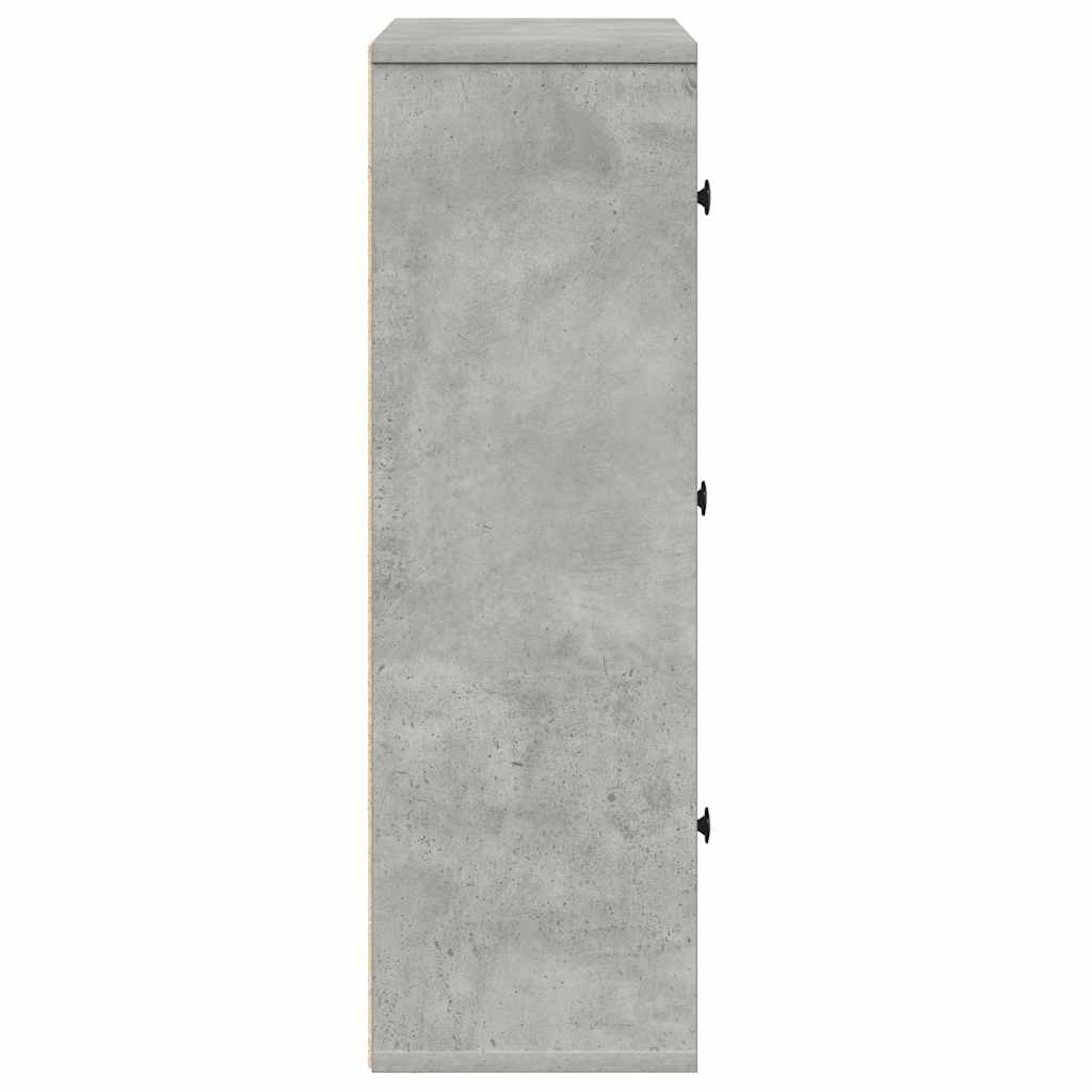 vidaXL Βιβλιοθήκη Γκρι Σκυροδέματος 60x24x76,5 εκ. Επεξεργ. Ξύλο