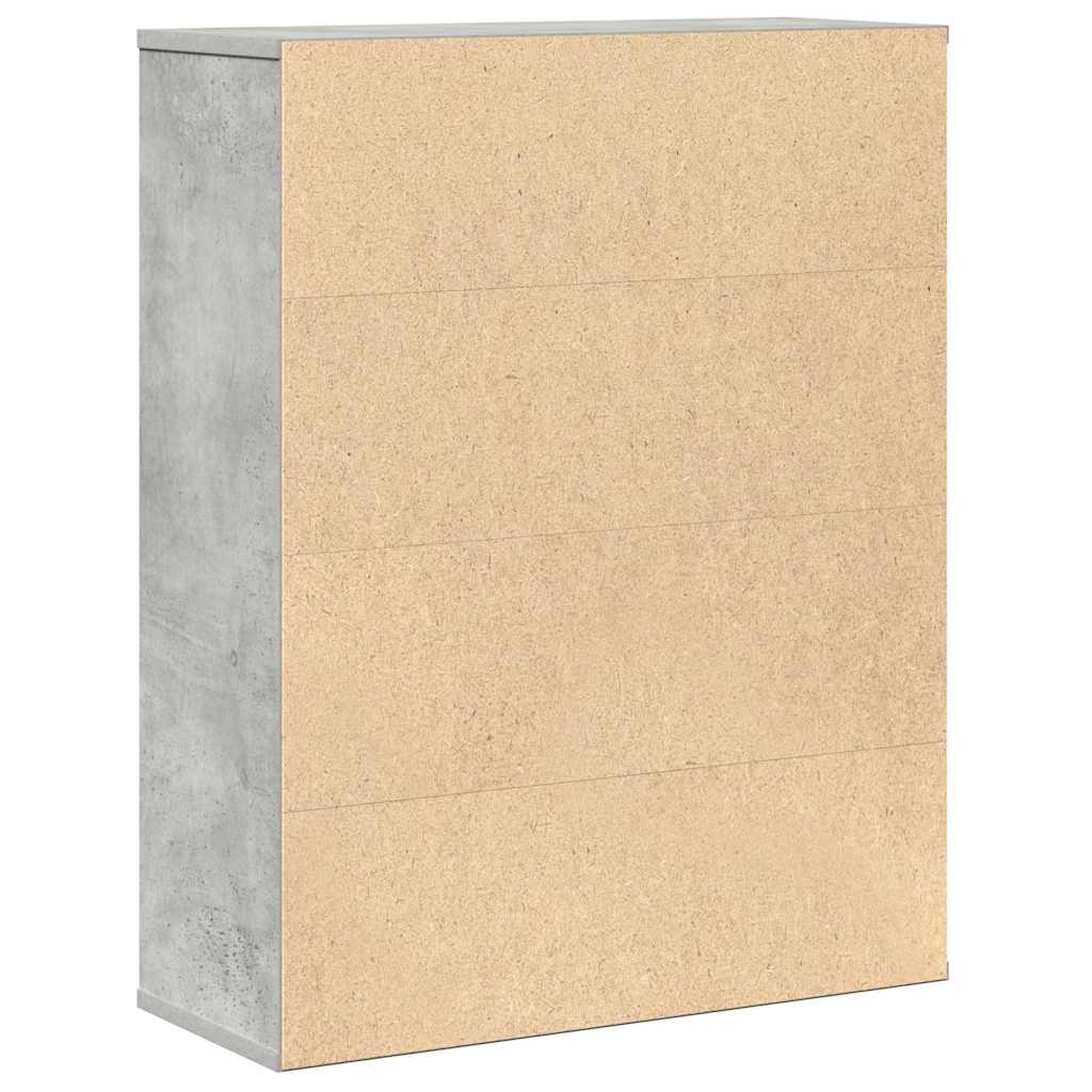 vidaXL Βιβλιοθήκη Γκρι Σκυροδέματος 60x24x76,5 εκ. Επεξεργ. Ξύλο