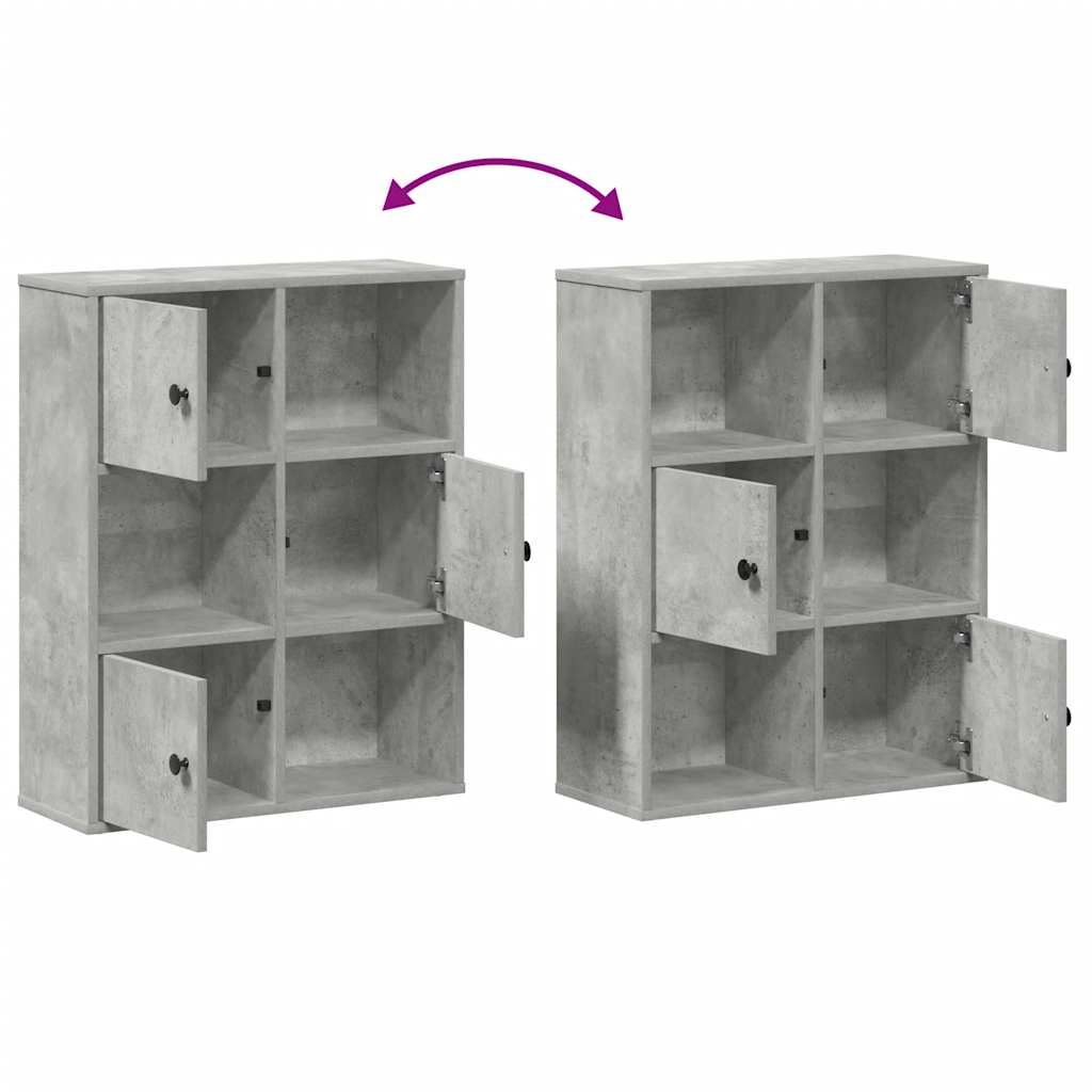 vidaXL Βιβλιοθήκη Γκρι Σκυροδέματος 60x24x76,5 εκ. Επεξεργ. Ξύλο